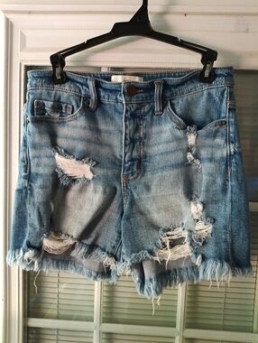 BKE Women's Denim Parker Distressed Light Wash Denim Shorts Size 26 EUC